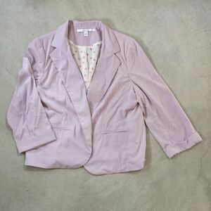 LC Lauren Conrad Women's dusty Pink sungke breast Blazer Size 16
